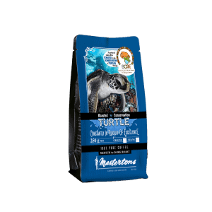Coffee bag featuring turtle design.